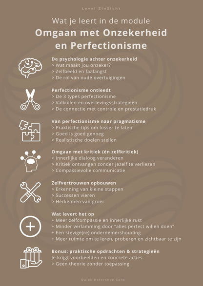 Omgaan met Onzekerheid en Perfectionisme